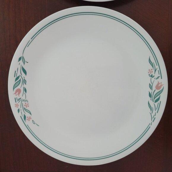 Set Of 2 Corelle Rosemarie 10.25" Dinner Plates Pink & Green Floral Pattern - Picture 2 of 3